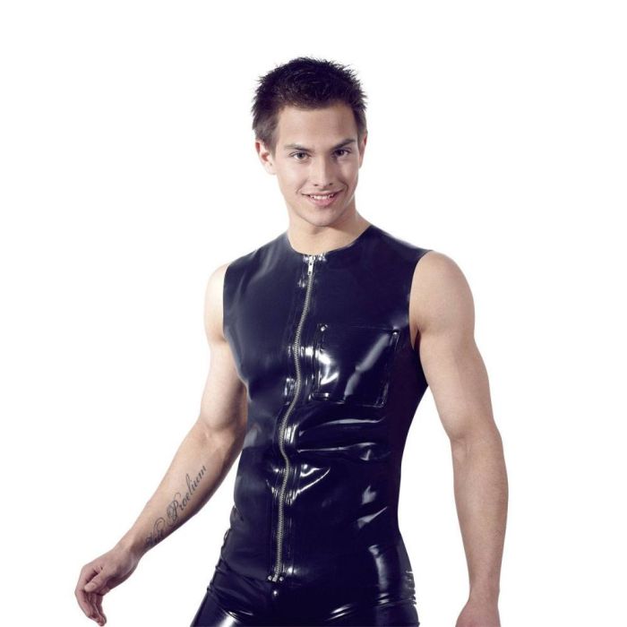 Svart Latexväst För Män